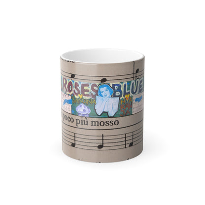 Red Roses for a Blue Lady Color-Changing Mug | Mixed Media Collage | SG808 Artist Collection