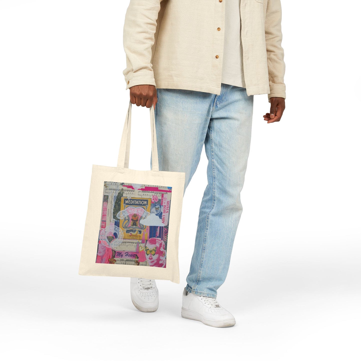 Meditation —  Pink Mixed-Media Art Tote | Supports Teaching Artists