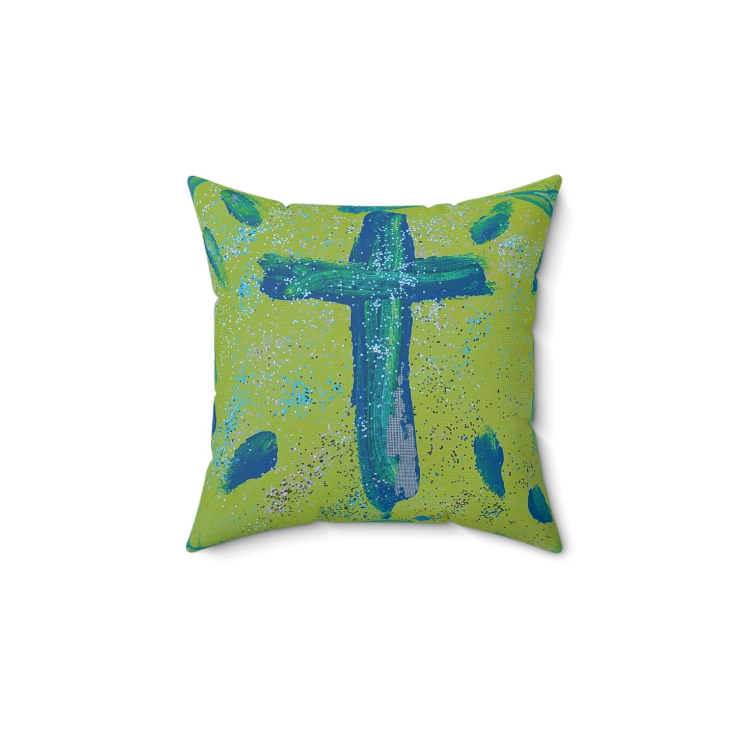 Modern Cross Art Pillow – Faith-Inspired Abstract Home Decor